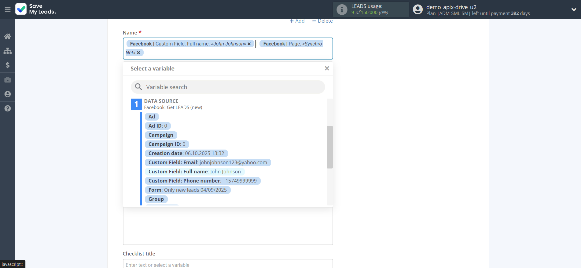 How to Connect Facebook with Trello | Assigning fields