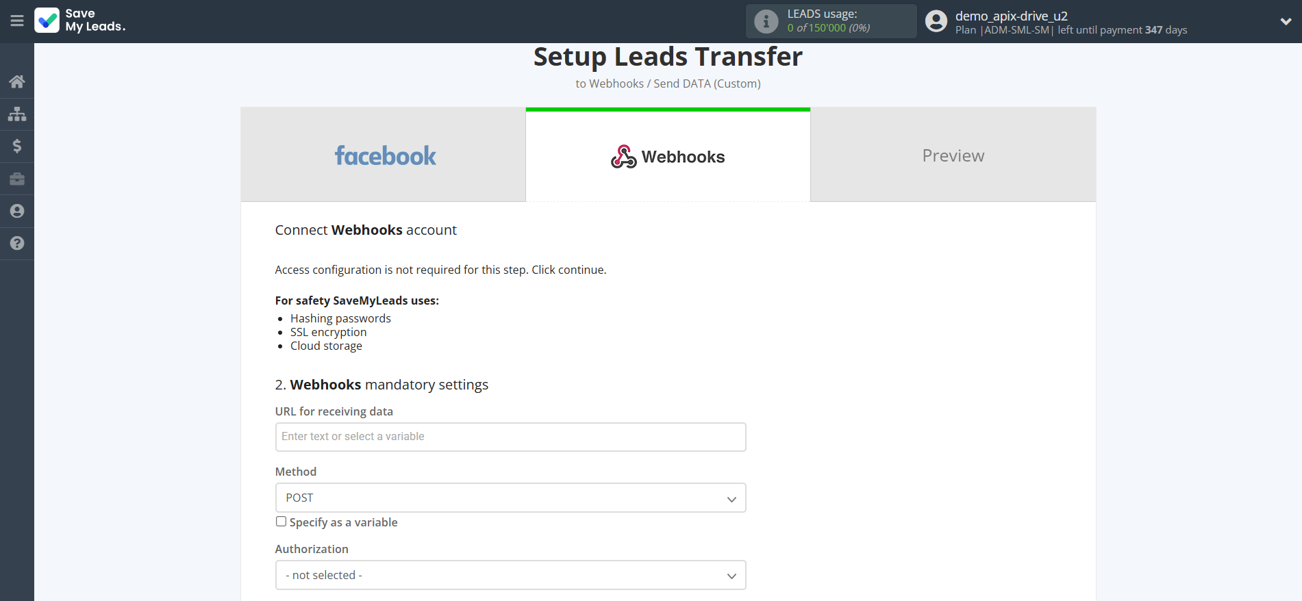 How to Connect Facebook with Webhooks (Custom) | Data Destination account selection How to Connect Facebook with Webhooks (Custom) | Data Destination account selection