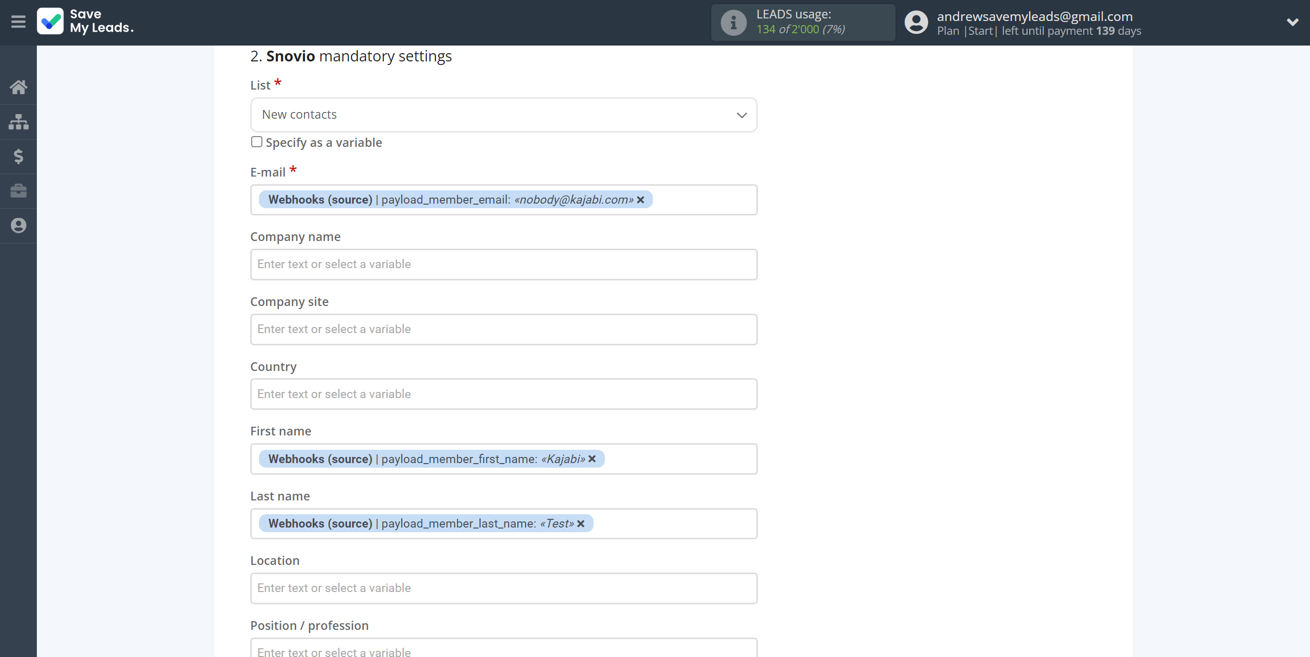 How to Connect Webhooks with Snovio Add Contact | Assigning fields How to Connect Webhooks with Snovio Add Contact | Assigning fields