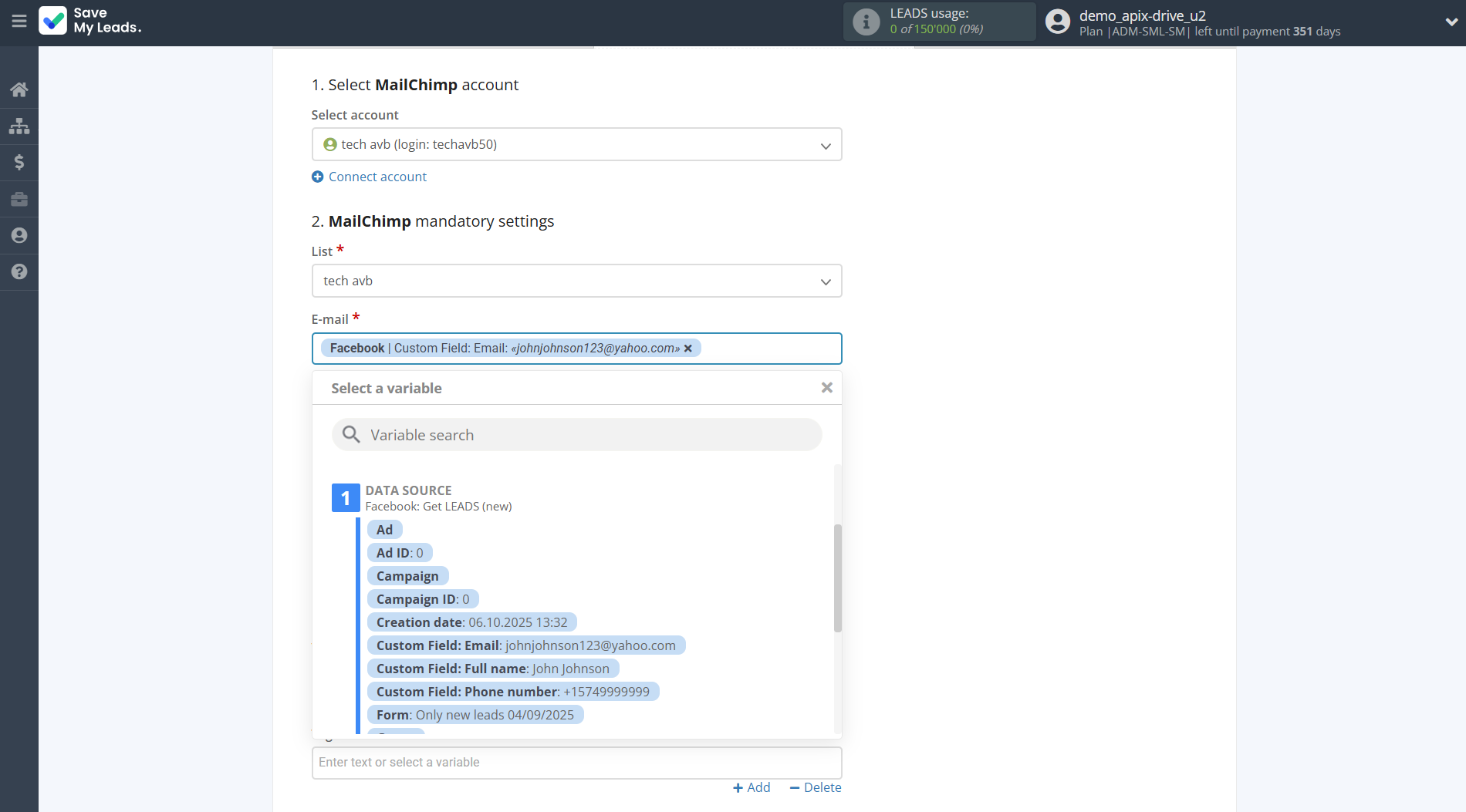 How to Connect Facebook with MailChimp | Assigning fields How to Connect Facebook with MailChimp | Assigning fields