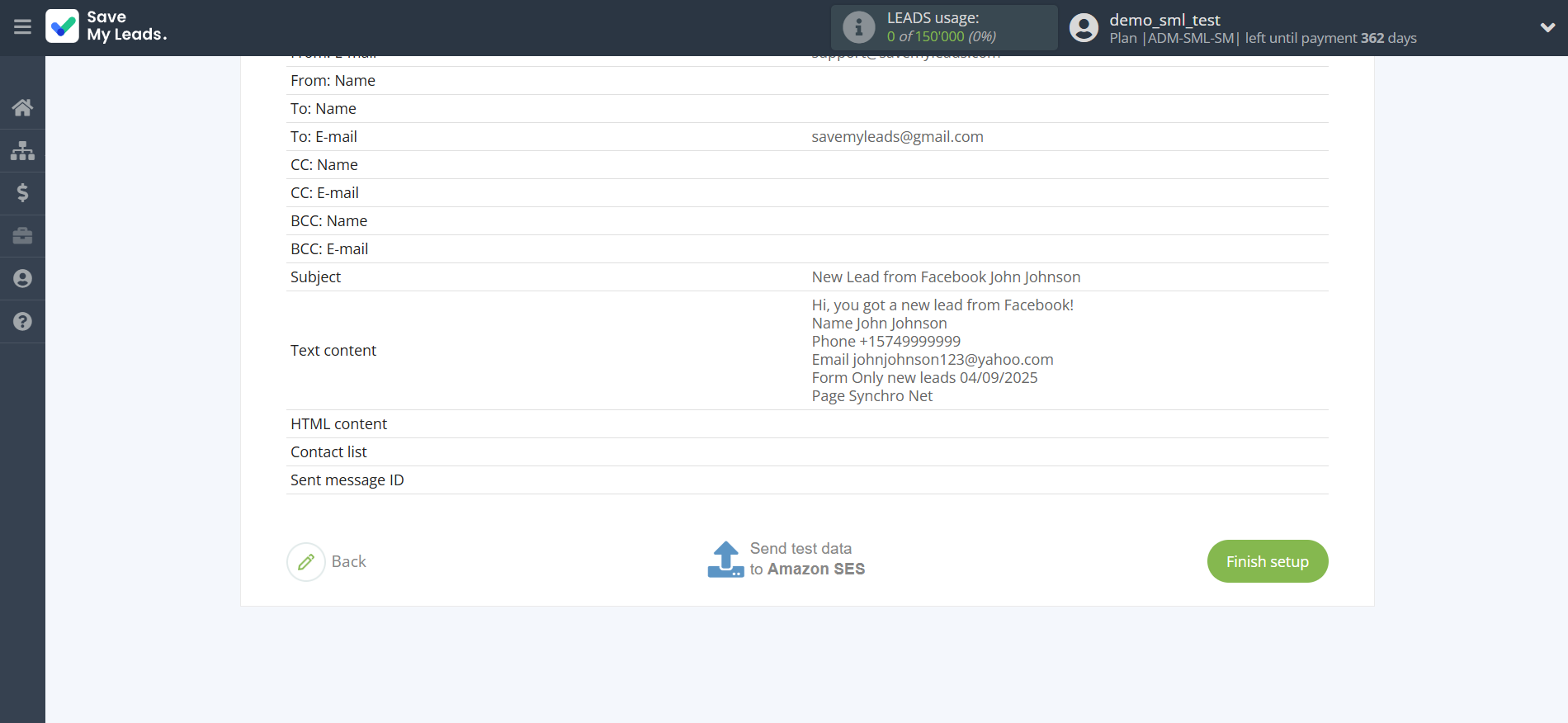 How to Connect Facebook with Amazon SES | Test data How to Connect Facebook with Amazon SES | Test data
