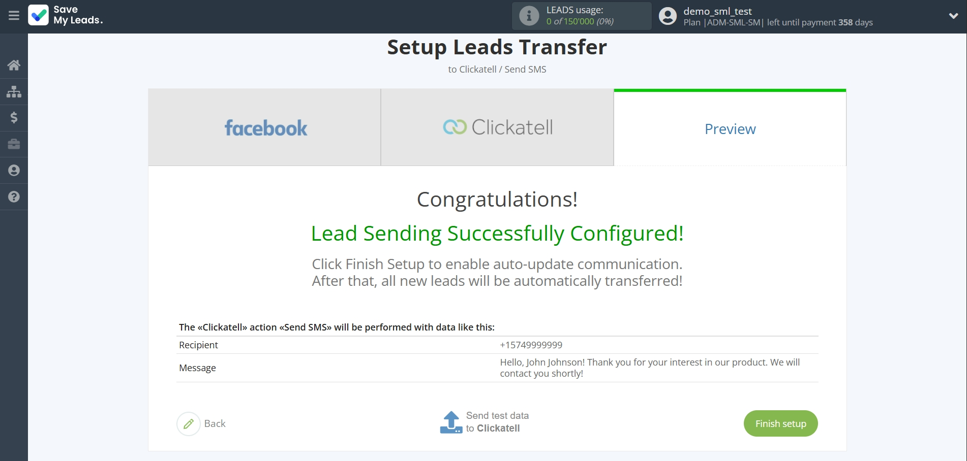 How to Connect Facebook with Clickatell | Test data How to Connect Facebook with Clickatell | Test data