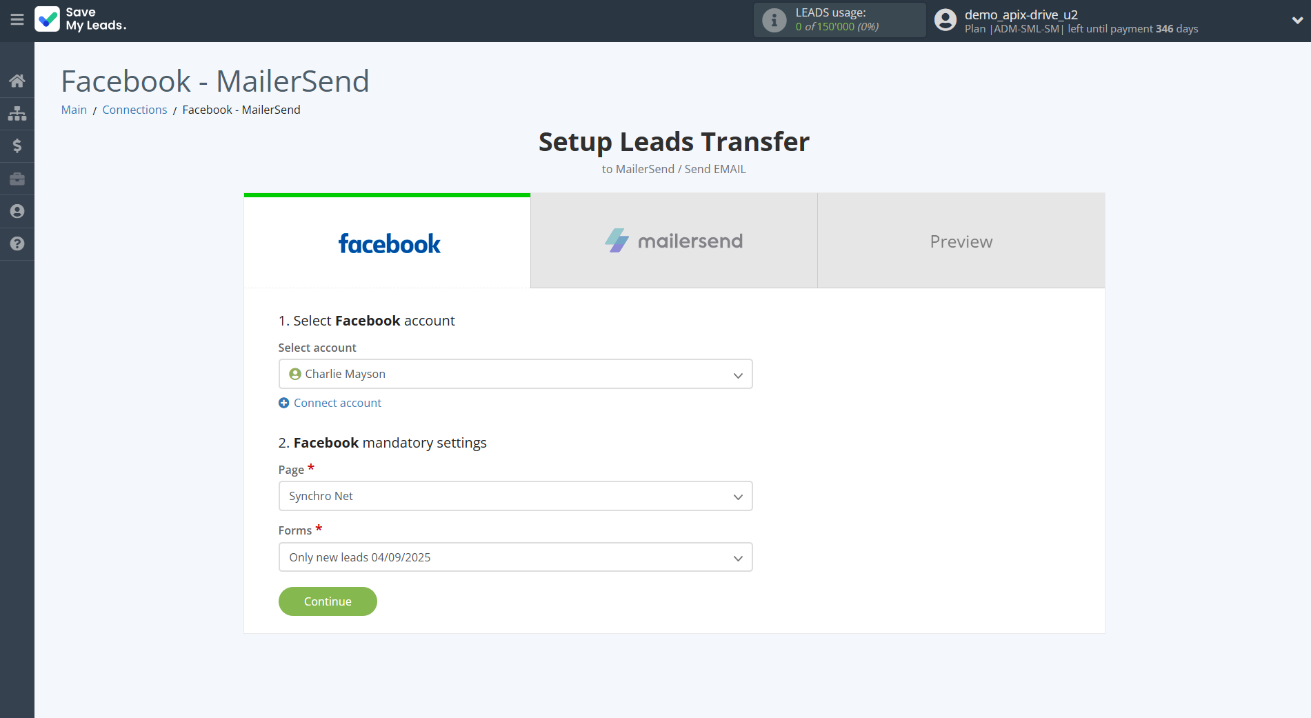How to Connect Facebook with MailerSend Send Email | Data Source account connection How to Connect Facebook with MailerSend Send Email | Data Source account connection