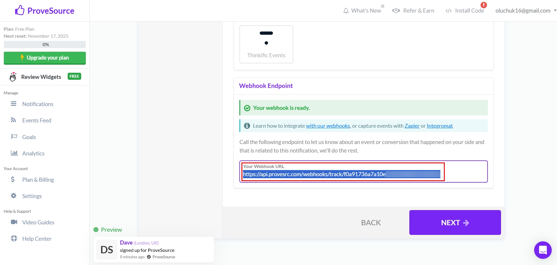 How to Connect Facebook with ProveSource | Data Destination account connection