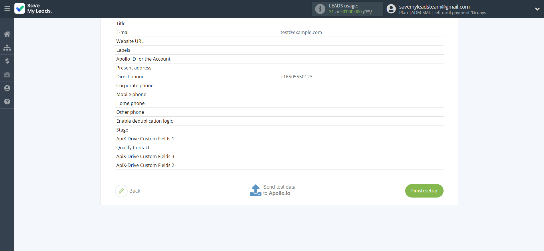 How to Connect Webhooks with Apollo.io Create Contacts | Test data