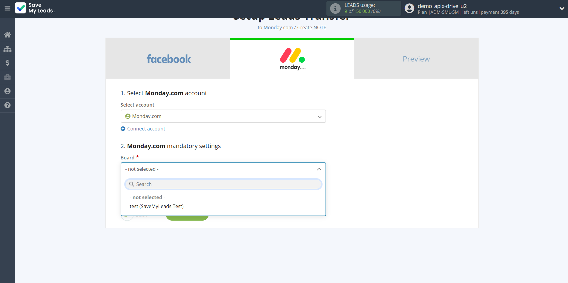 How to Connect Facebook with Monday.com | Assigning fields