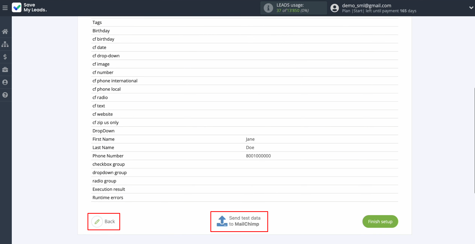 TikTok and Mailchimp integration | Click “Send test data to Mailchimp” TikTok and Mailchimp integration | Click “Send test data to Mailchimp”