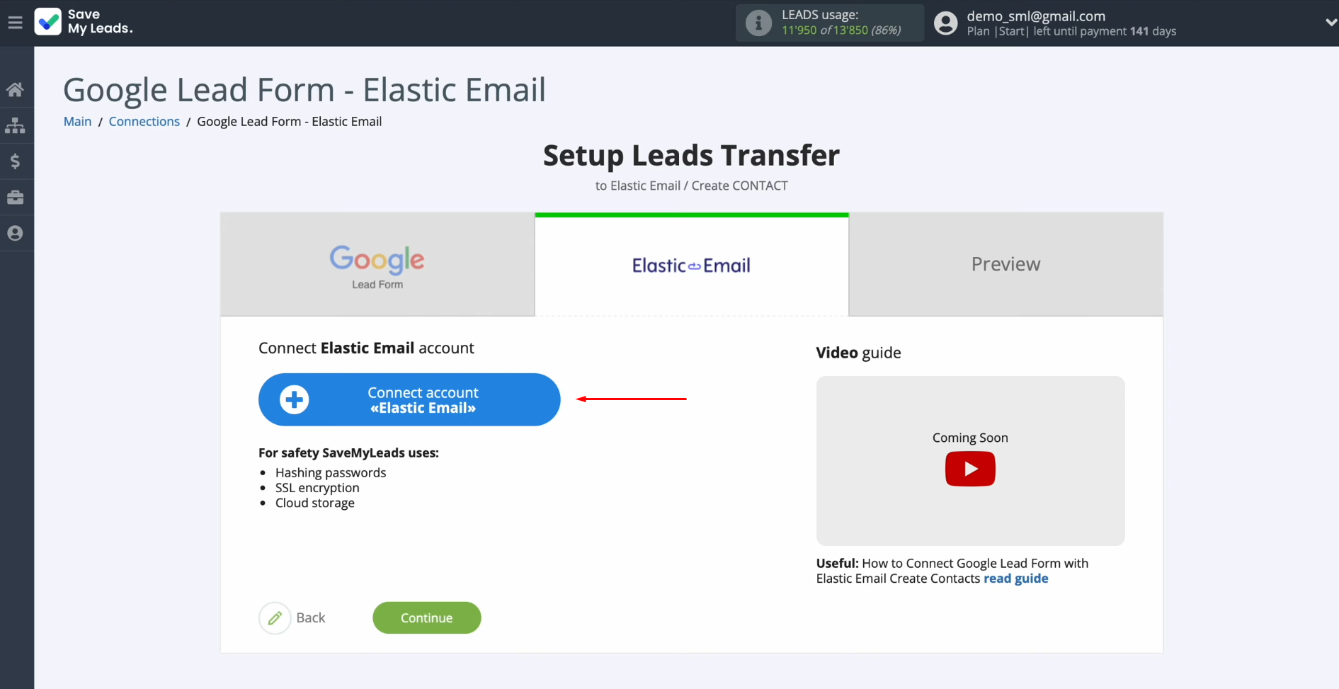 Google Lead Form and Elastic Email integration | Сonnect your Elastic Email account to SaveMyLeads Google Lead Form and Elastic Email integration | Сonnect your Elastic Email account to SaveMyLeads
