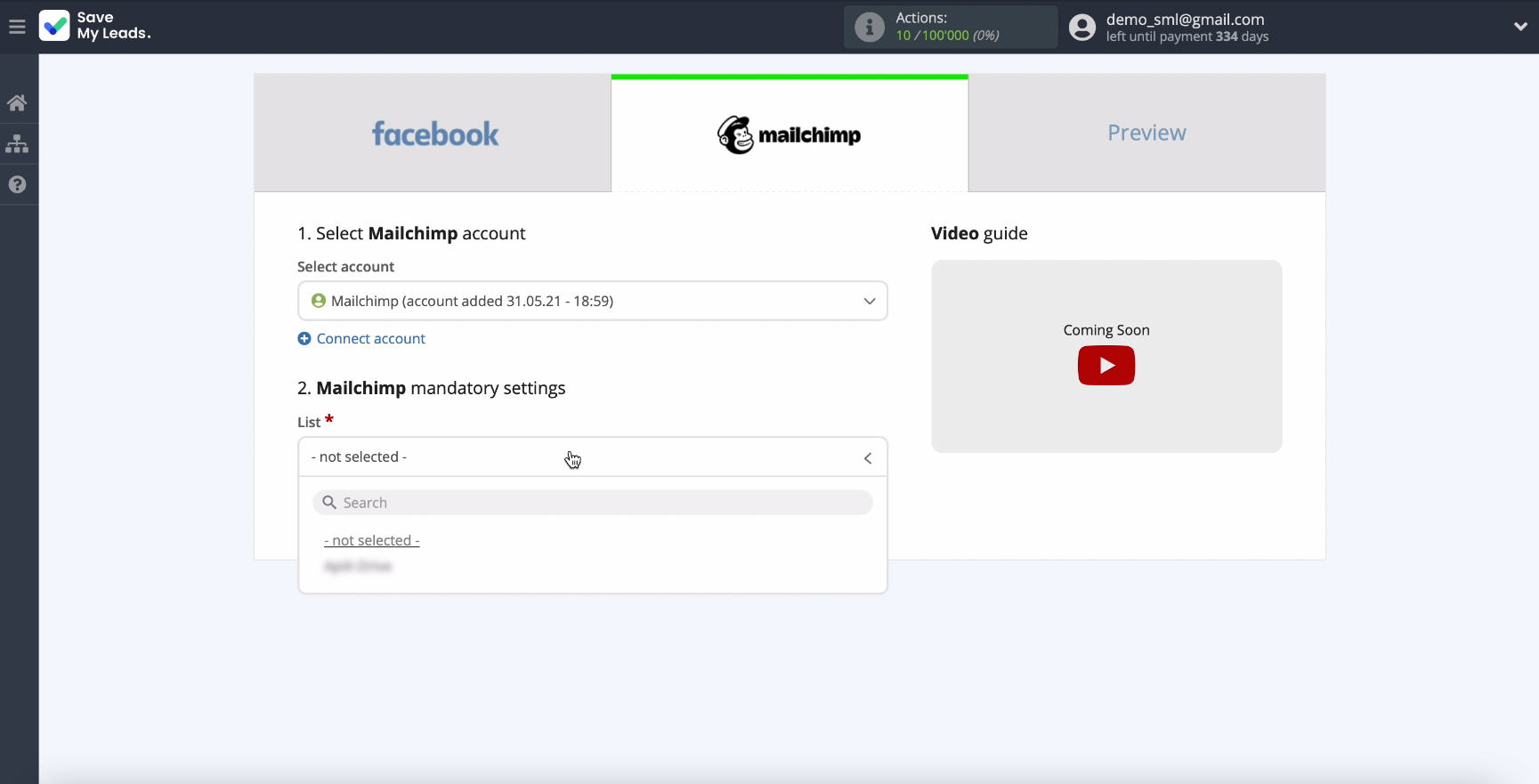 MailChimp and Facebook integration | Select List MailChimp and Facebook integration | Select List