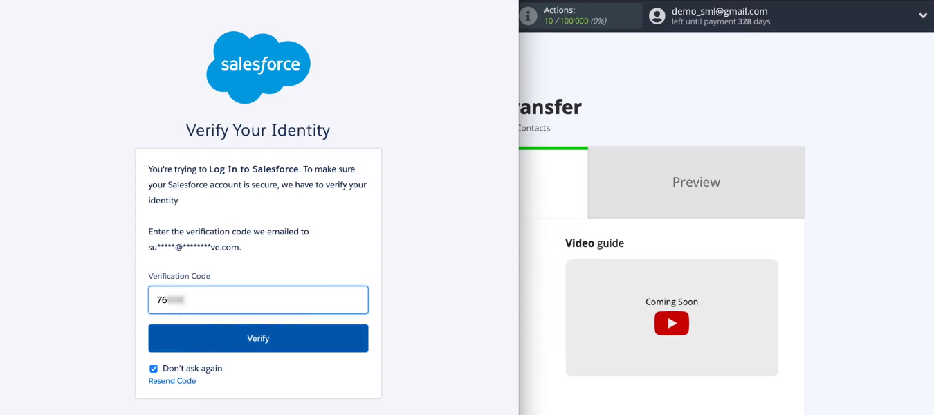 Facebook and Salesforce integration | Enter the code to verify your identity Facebook and Salesforce integration | Enter the code to verify your identity