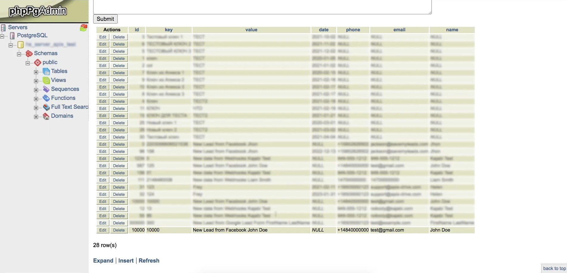 Facebook and PostgreSQL integration | To check the result, go to PostgreSQL Facebook and PostgreSQL integration | To check the result, go to PostgreSQL