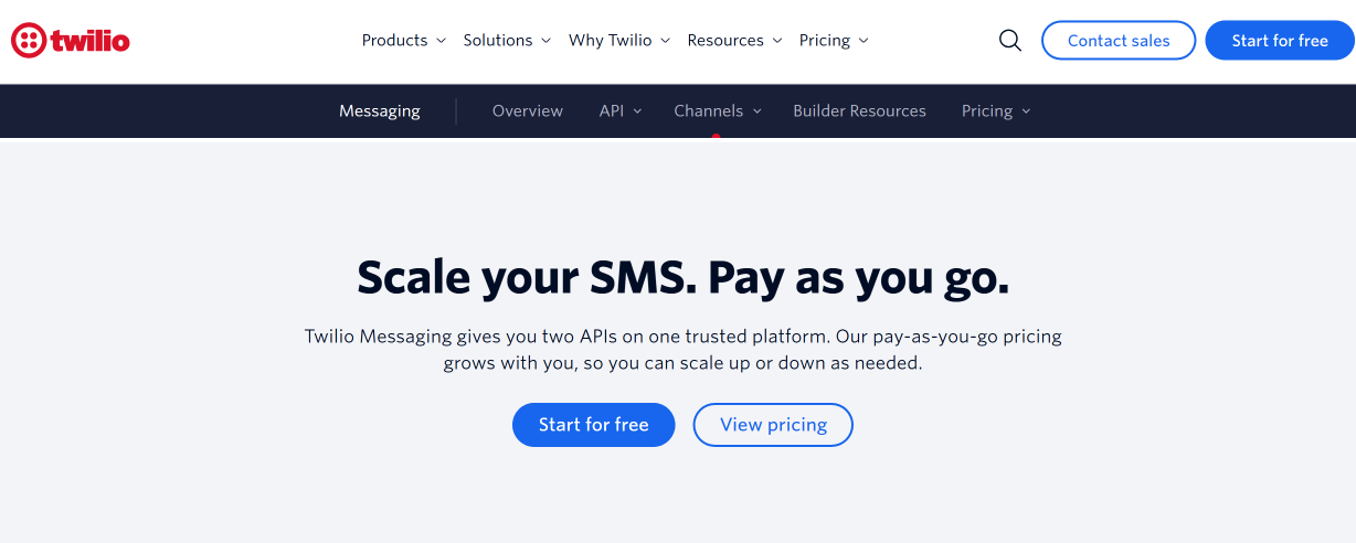 Twilio website Twilio website