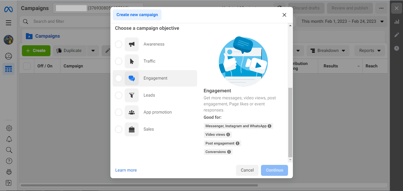 Set up an ad campaign in Ads Manager | Choose a campaign objective Set up an ad campaign in Ads Manager | Choose a campaign objective