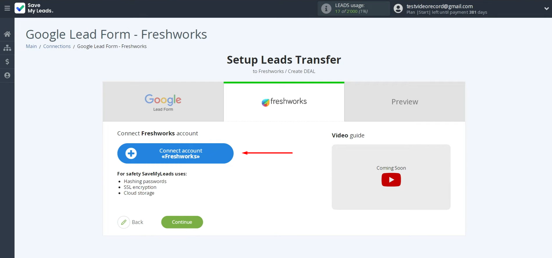 Connect your Freshworks account to SML
