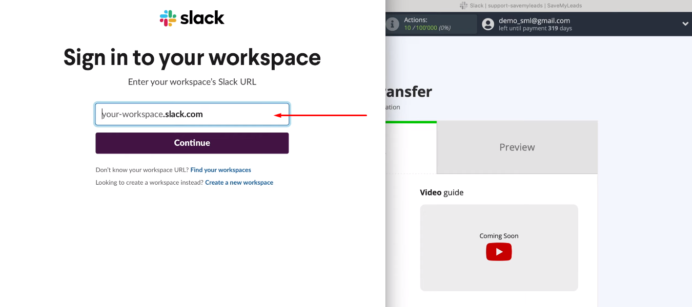 Facebook and Slack integration | "Slack URL" field Facebook and Slack integration | "Slack URL" field
