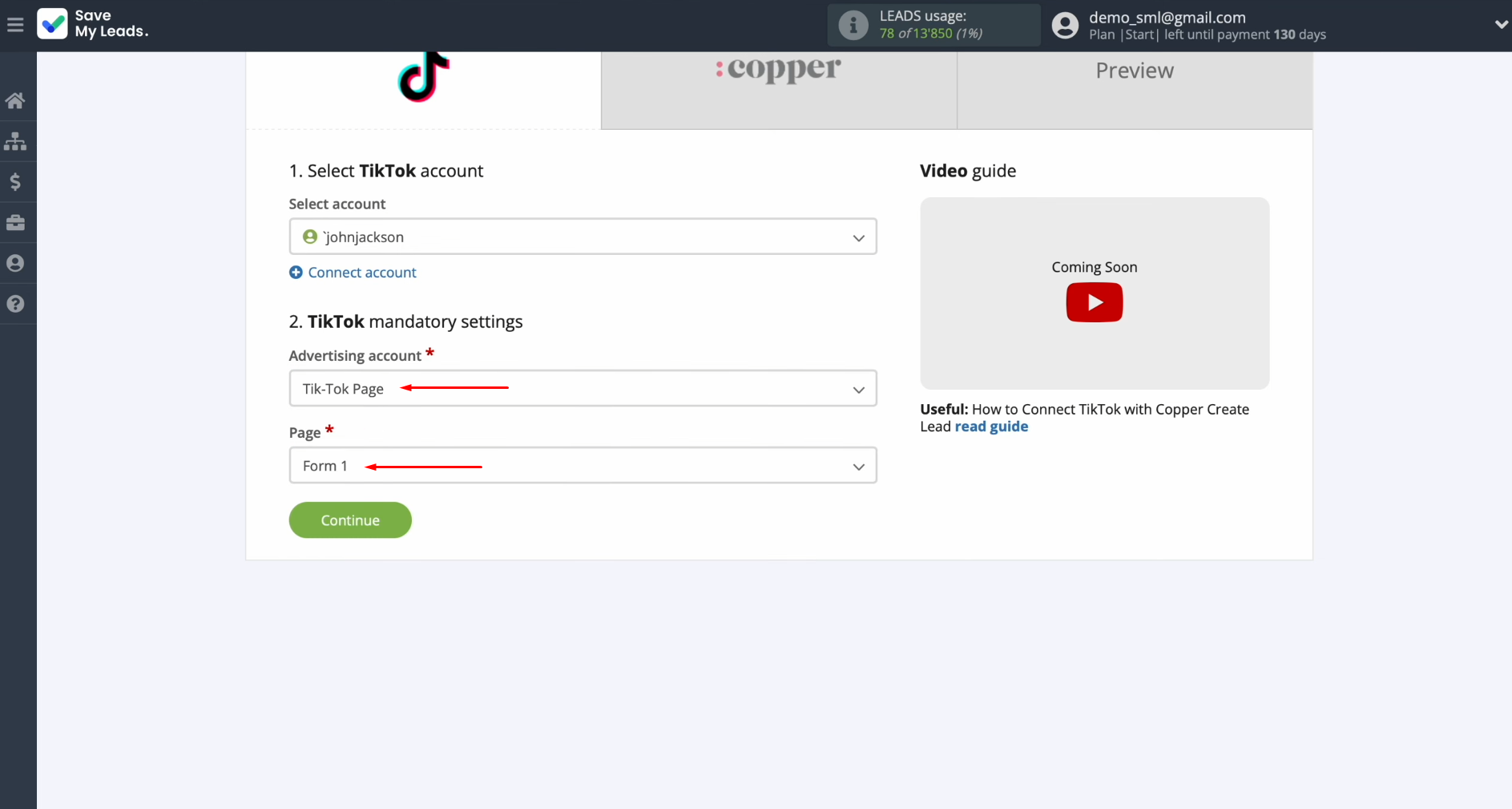 Select the advertising page and form Select the advertising page and form