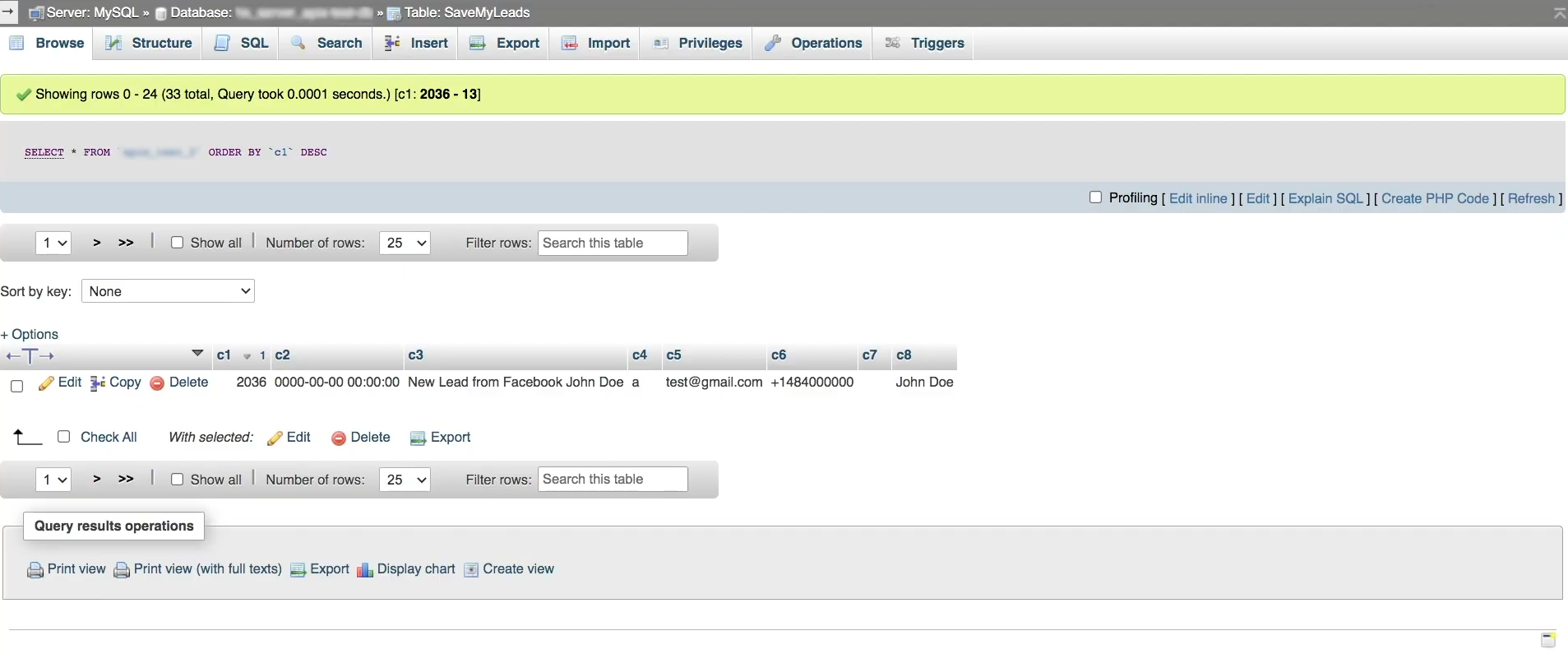 MySQL and Facebook integration | Check the result MySQL and Facebook integration | Check the result