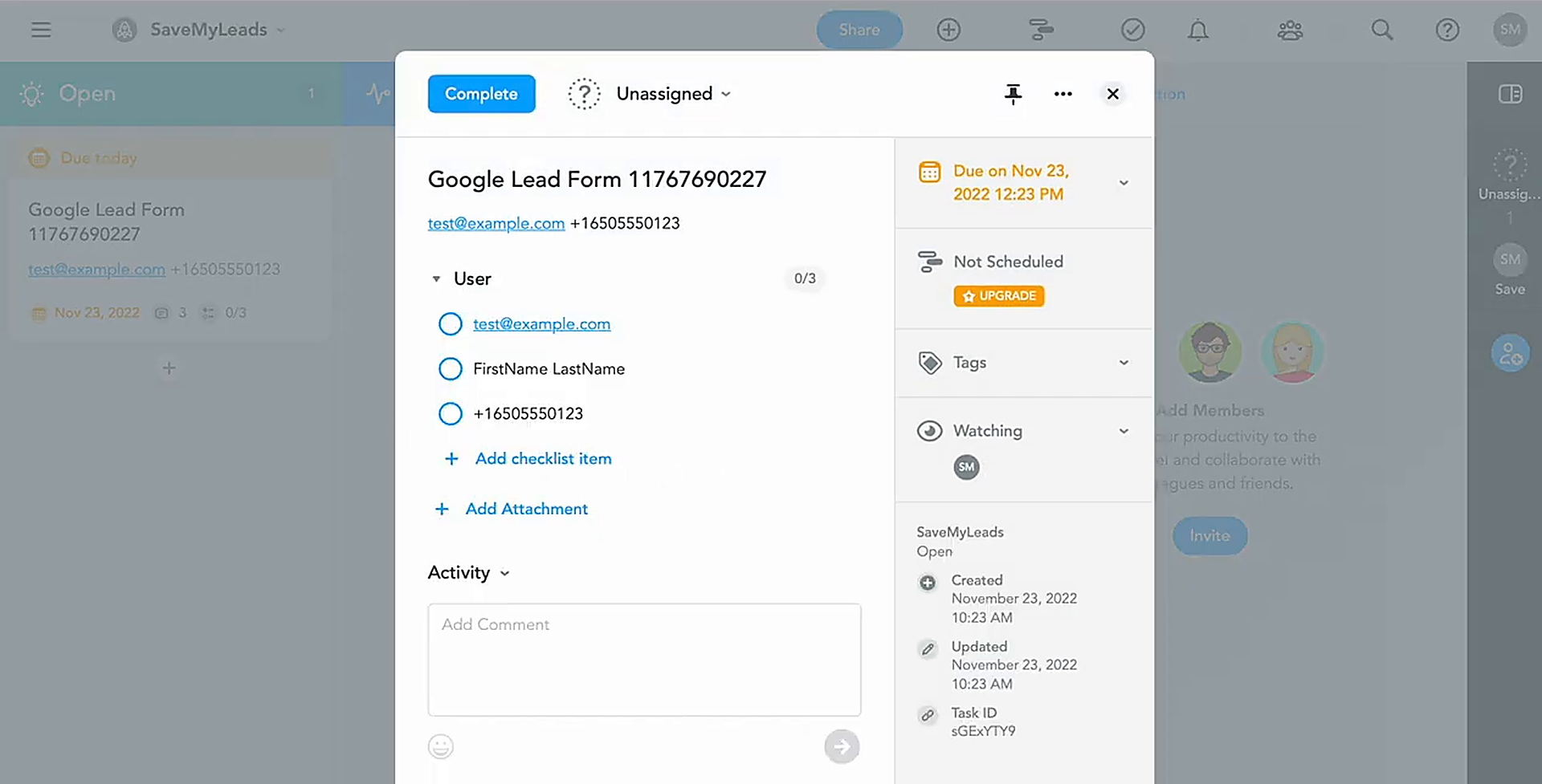 Verify the result in your MeisterTask account Verify the result in your MeisterTask account