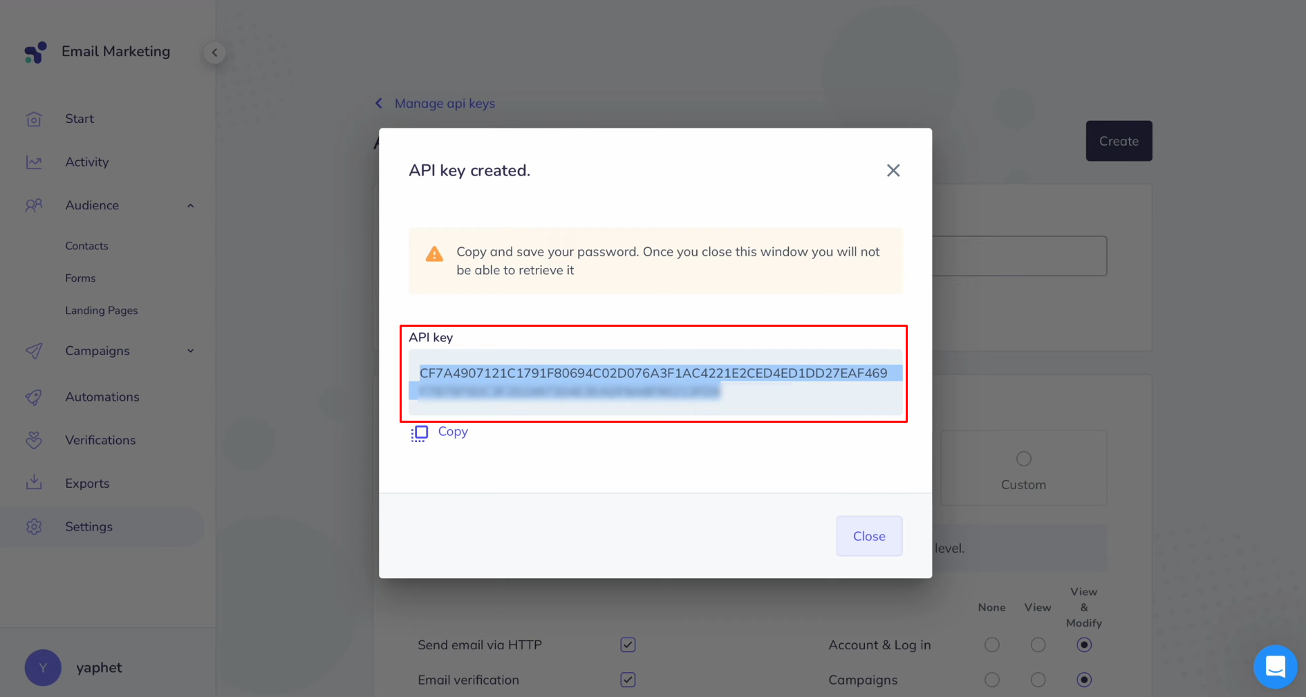 Google Lead Form and Elastic Email integration | Copy the API key Google Lead Form and Elastic Email integration | Copy the API key