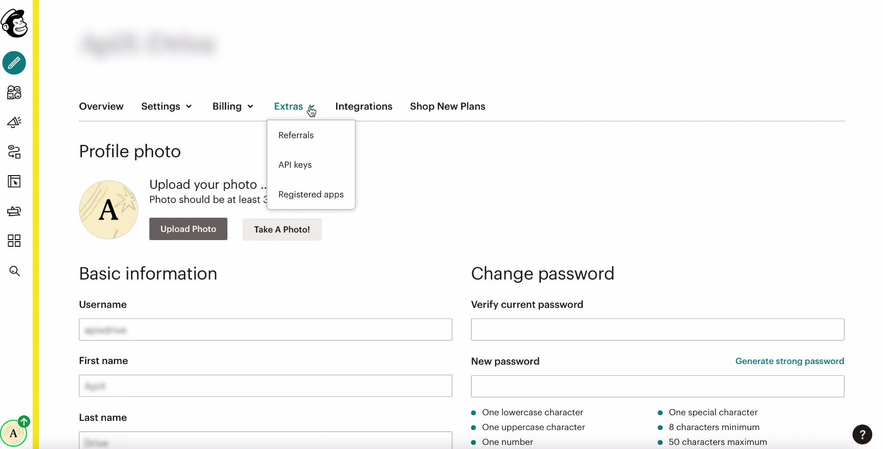 MailChimp and Facebook integration | Go to the Extras MailChimp and Facebook integration | Go to the Extras