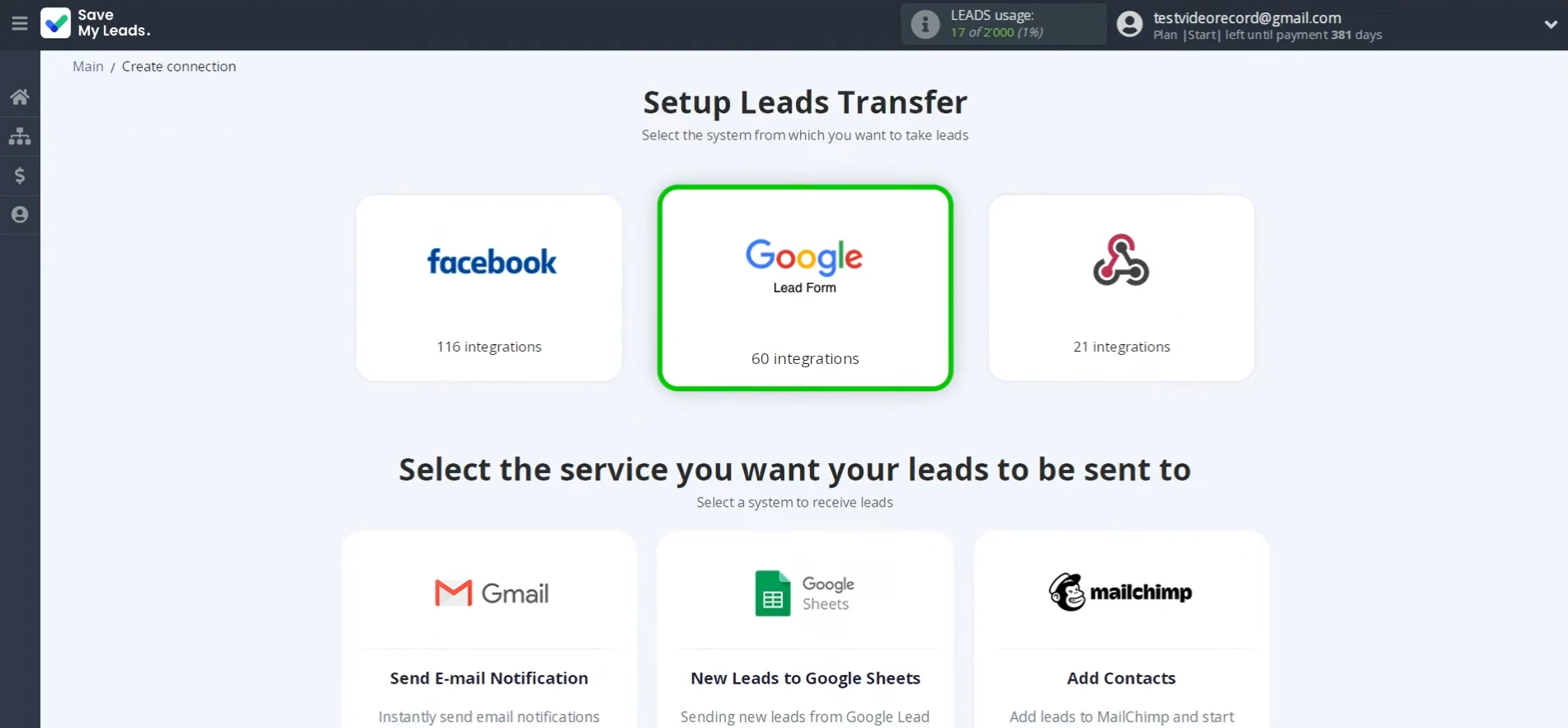 Select Google Lead Form