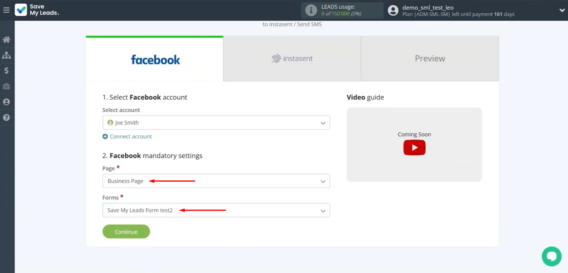 Specify the form that will be used to load the data Specify the form that will be used to load the data