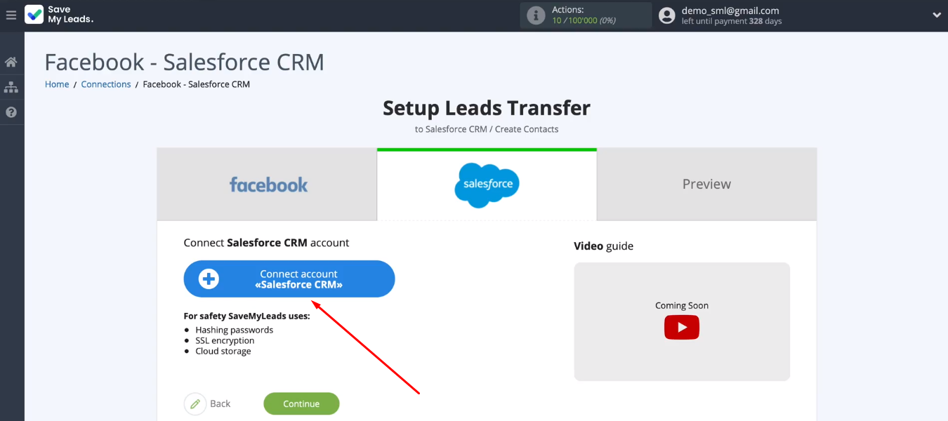 Facebook and Salesforce integration | Connect a Salesforce account to SML Facebook and Salesforce integration | Connect a Salesforce account to SML