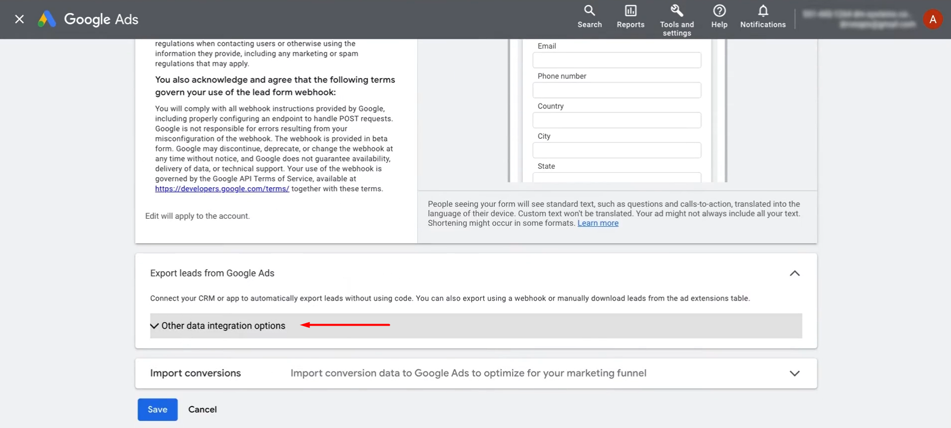 Find the section called Other data integration options