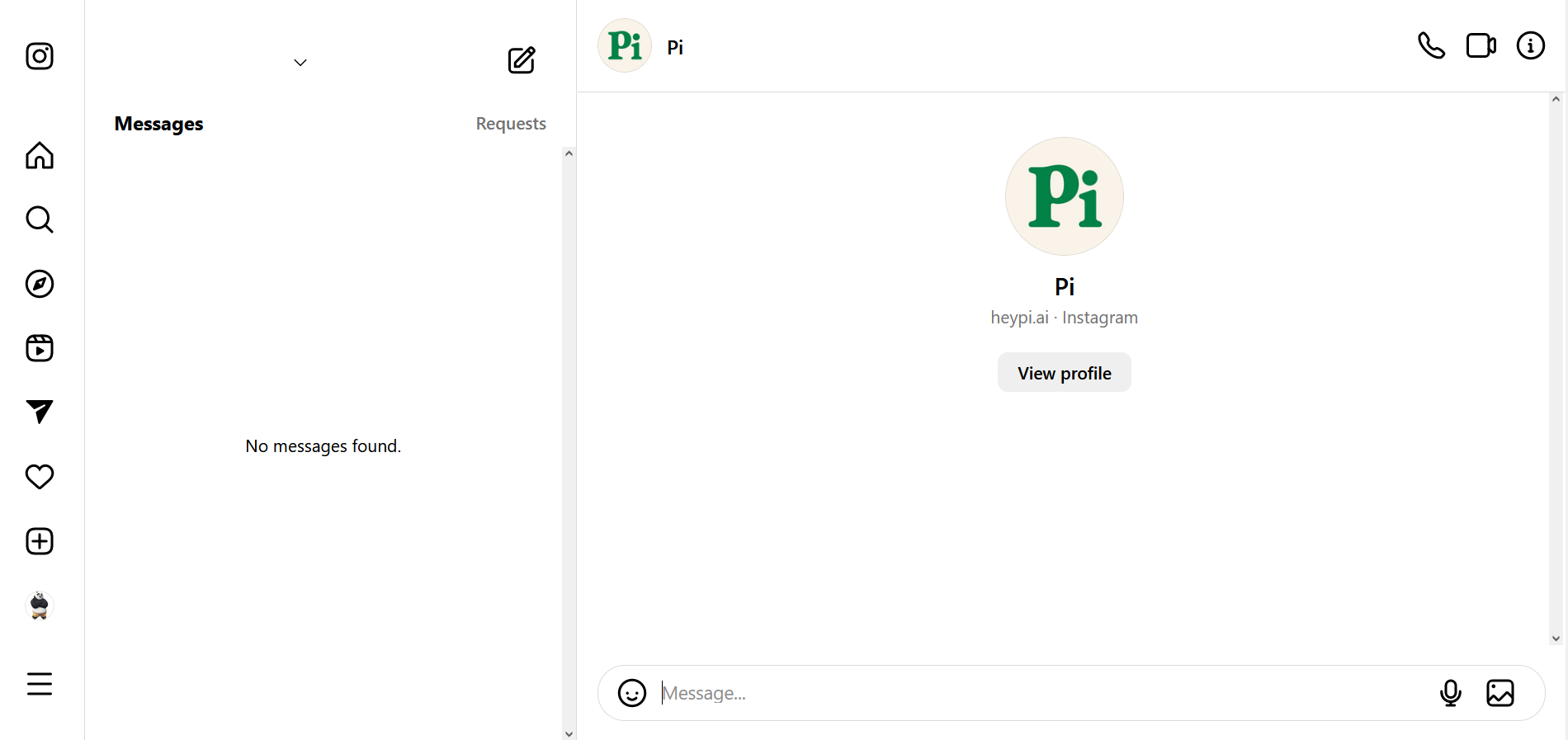 Pi in Instagram Direct Pi in Instagram Direct