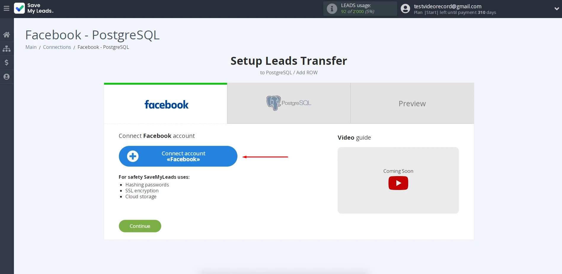 Facebook and PostgreSQL integration | Connect your Facebook account to SaveMyLeads Facebook and PostgreSQL integration | Connect your Facebook account to SaveMyLeads