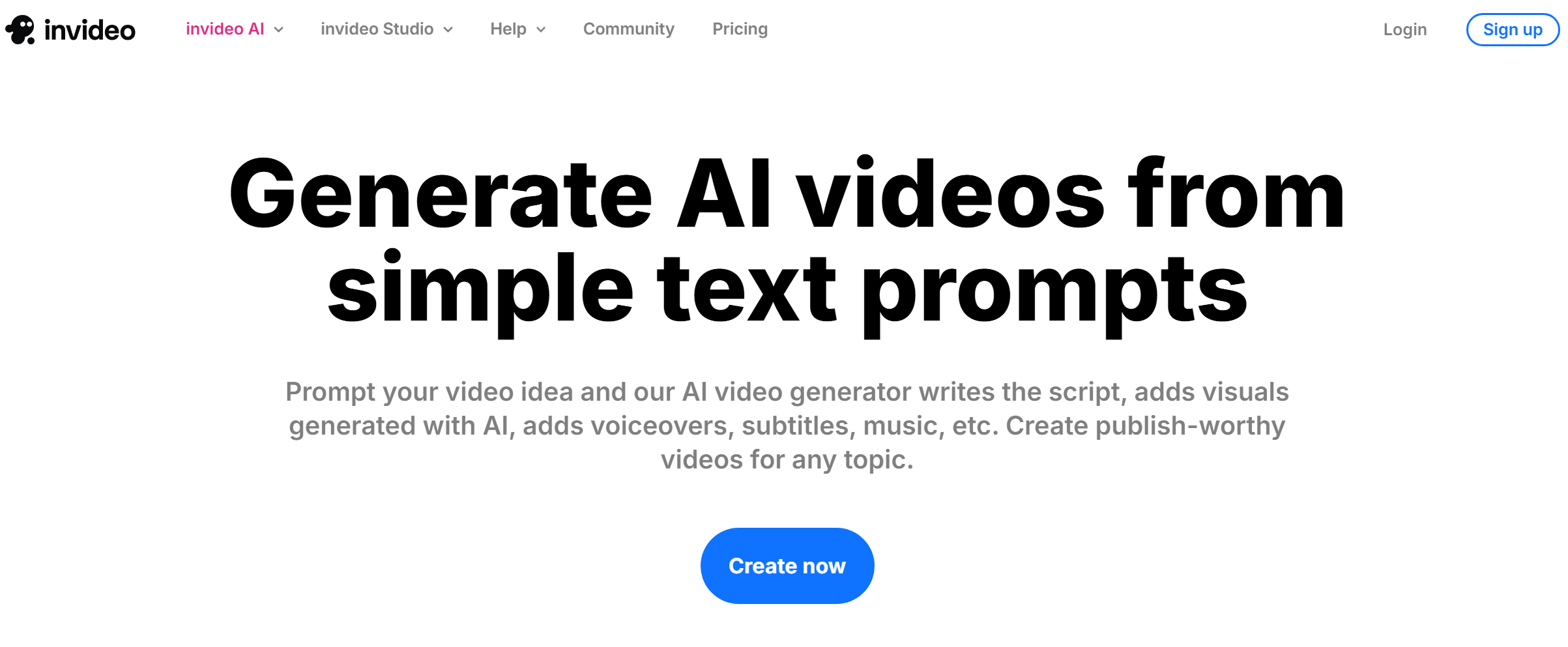 invideo AI website