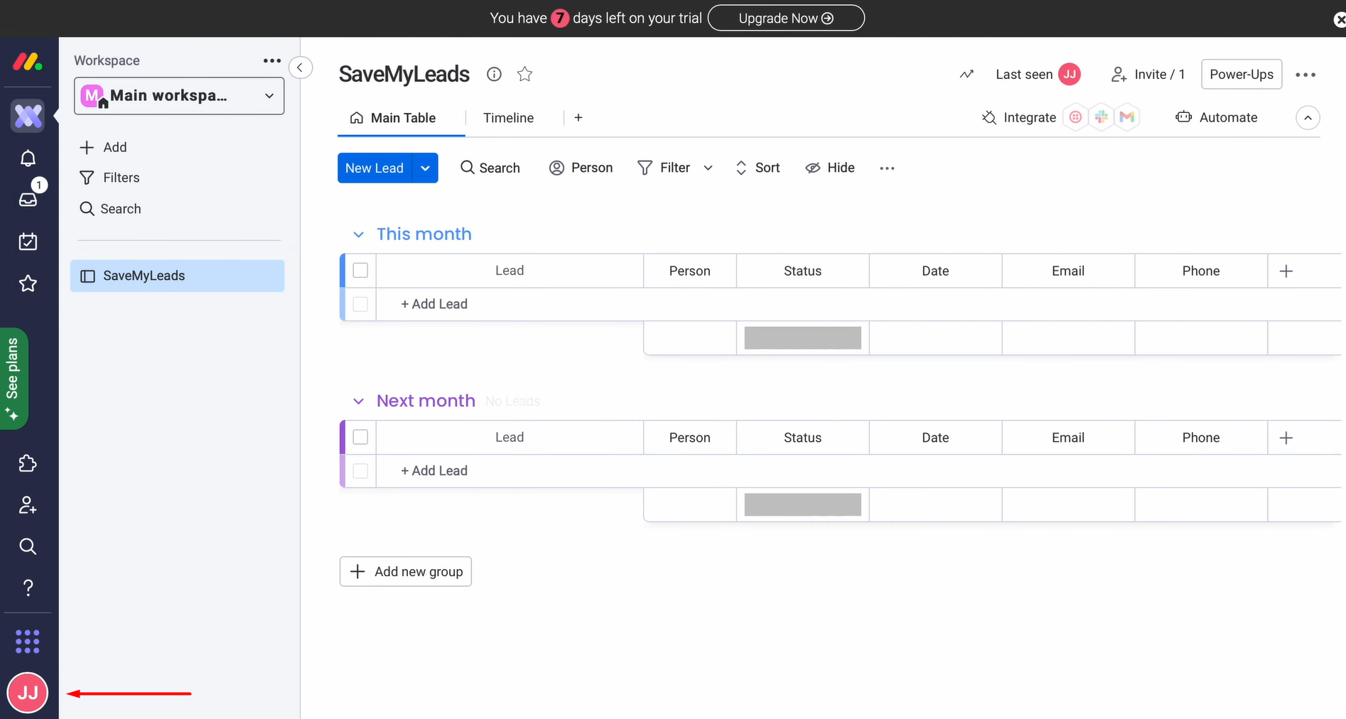 Go to profile settings on your Monday.com account