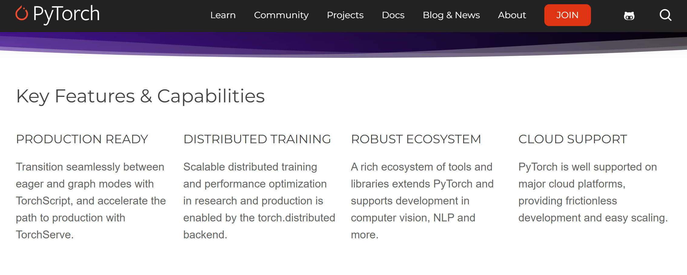 PyTorch framework website
