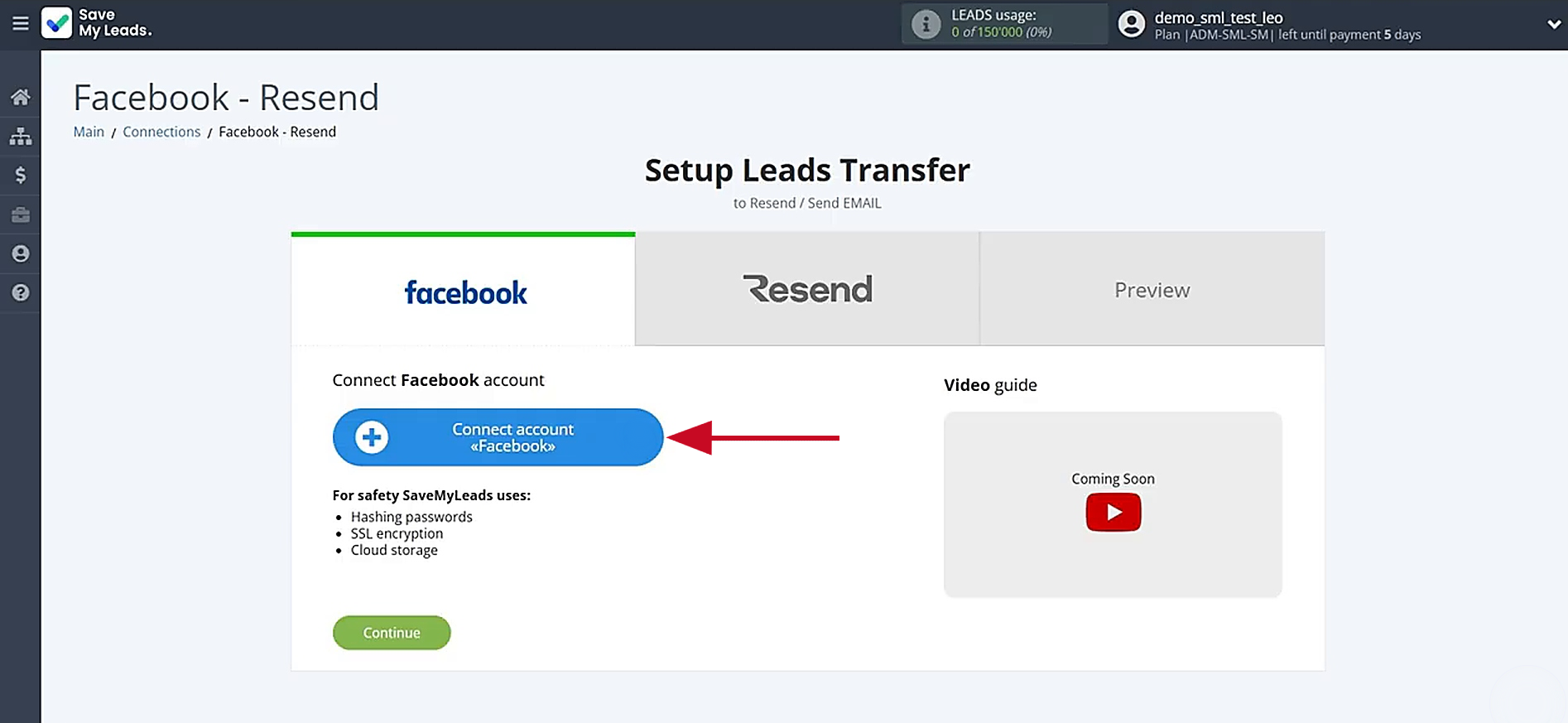 Connect your Facebook account to SaveMyLeads Connect your Facebook account to SaveMyLeads