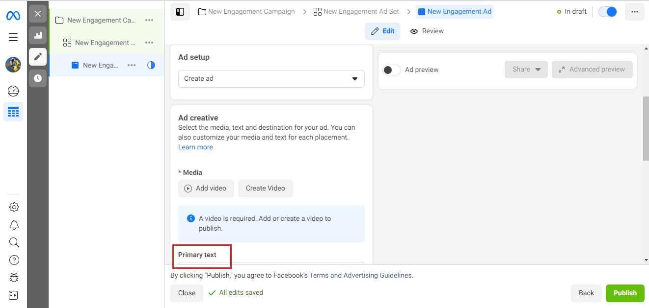 An advertising campaign in Ads Manager | Ad setup An advertising campaign in Ads Manager | Ad setup