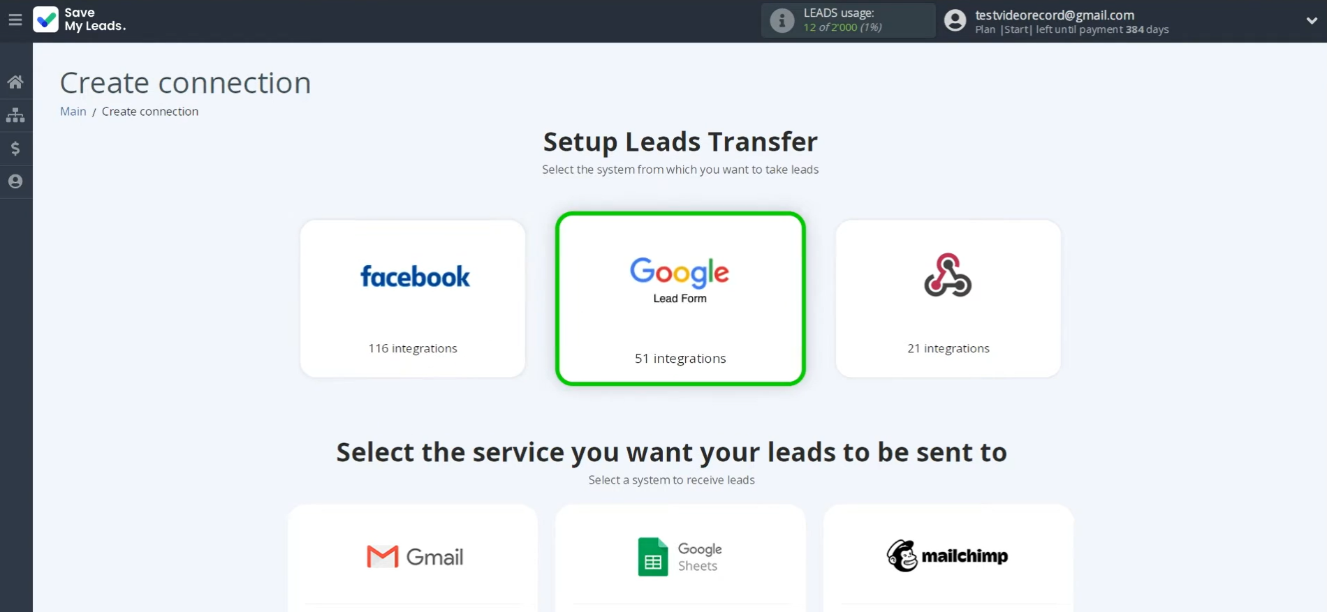 Select Google Lead Form