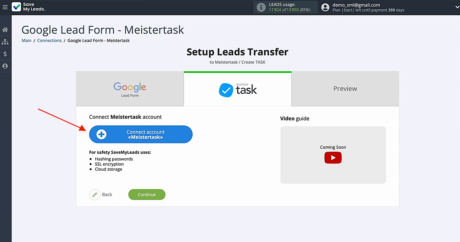 Connect your MeisterTask account to SaveMyLeads Connect your MeisterTask account to SaveMyLeads