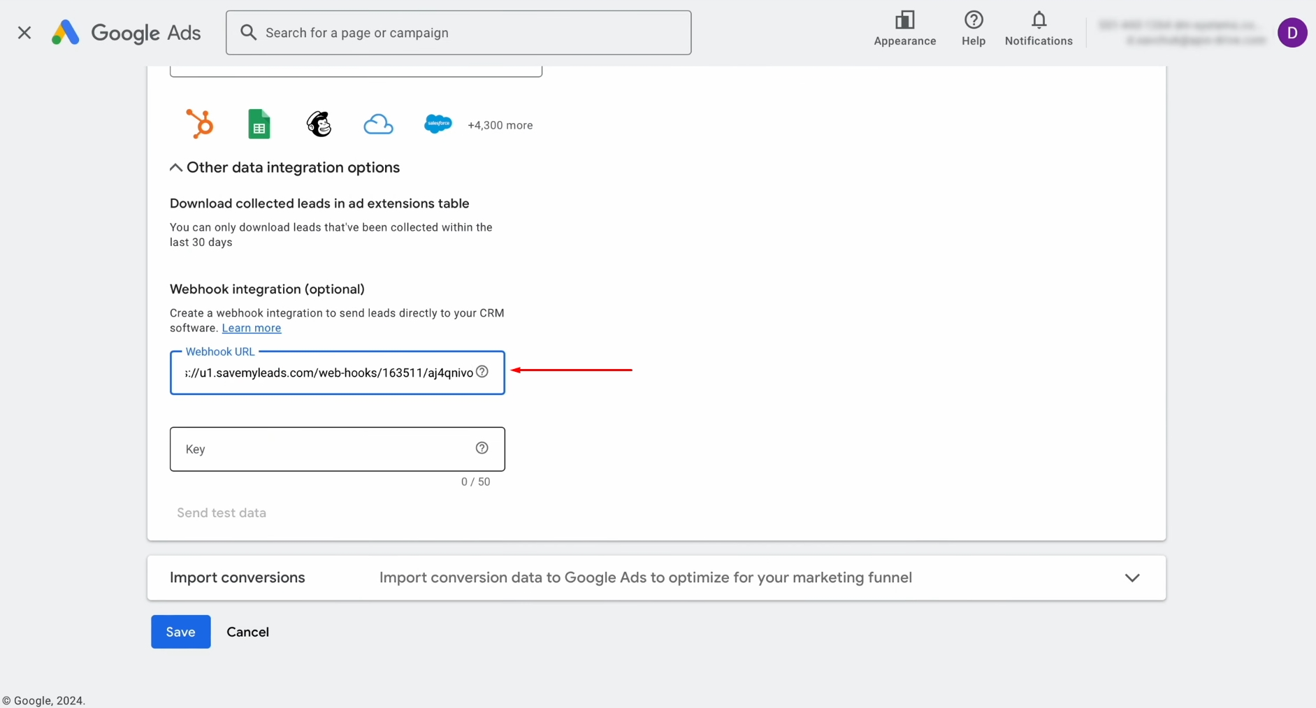 Google Lead Form and Airtable integration | Paste the copied URL into the Webhook URL field Google Lead Form and Airtable integration | Paste the copied URL into the Webhook URL field