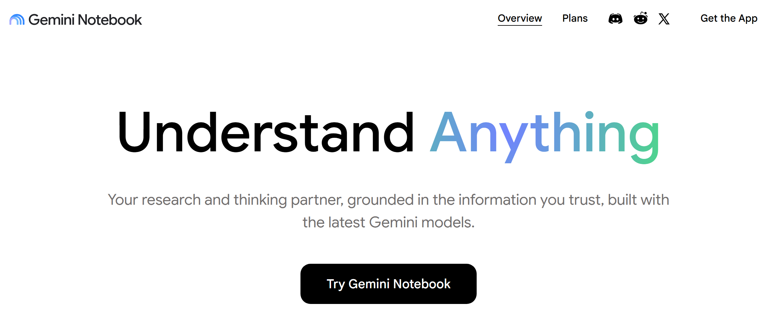 Gemini Notebook website Gemini Notebook website