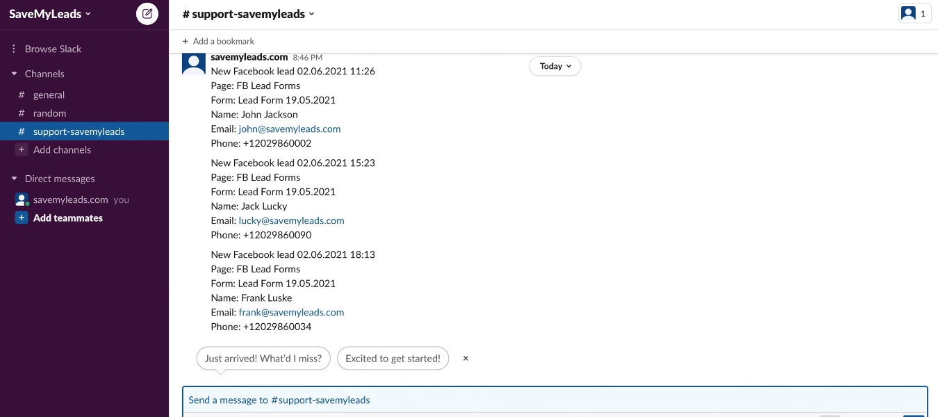 Facebook and Slack integration | Notifications in Slack channel Facebook and Slack integration | Notifications in Slack channel