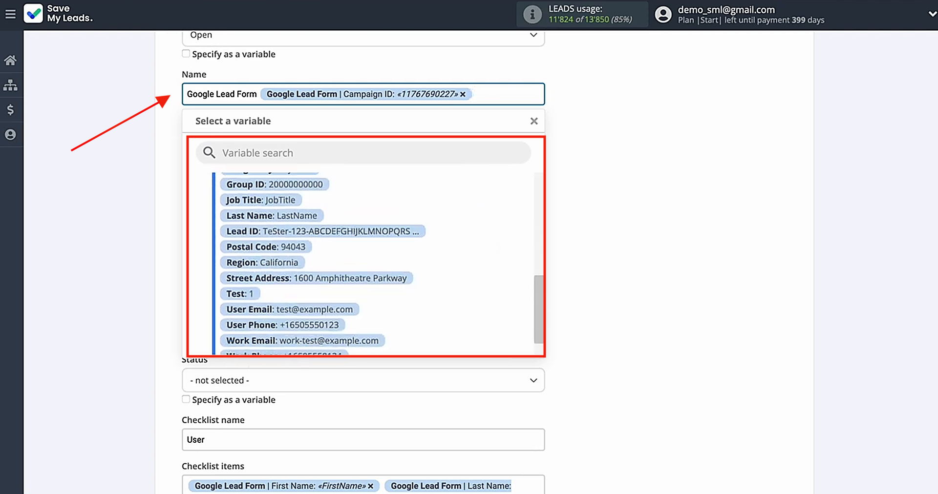 You can change the selected variables using the dropdown list You can change the selected variables using the dropdown list