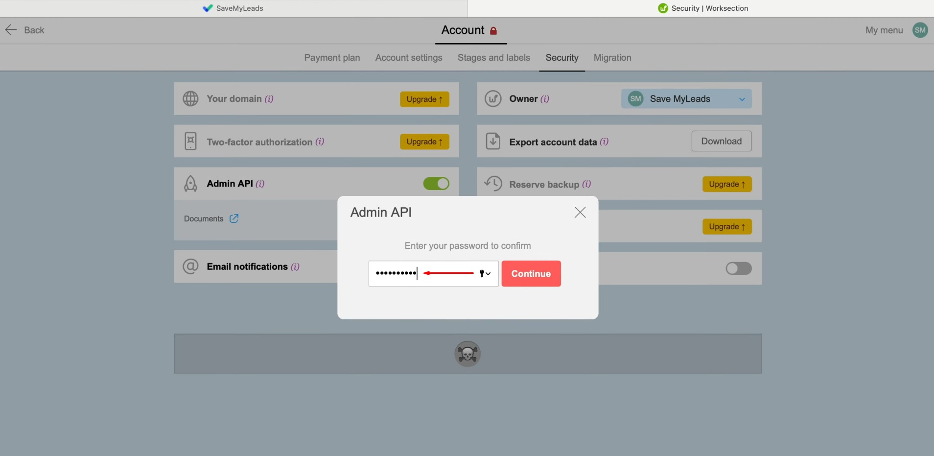 Facebook and Worksection integration | Enter the password for your Worksection account Facebook and Worksection integration | Enter the password for your Worksection account