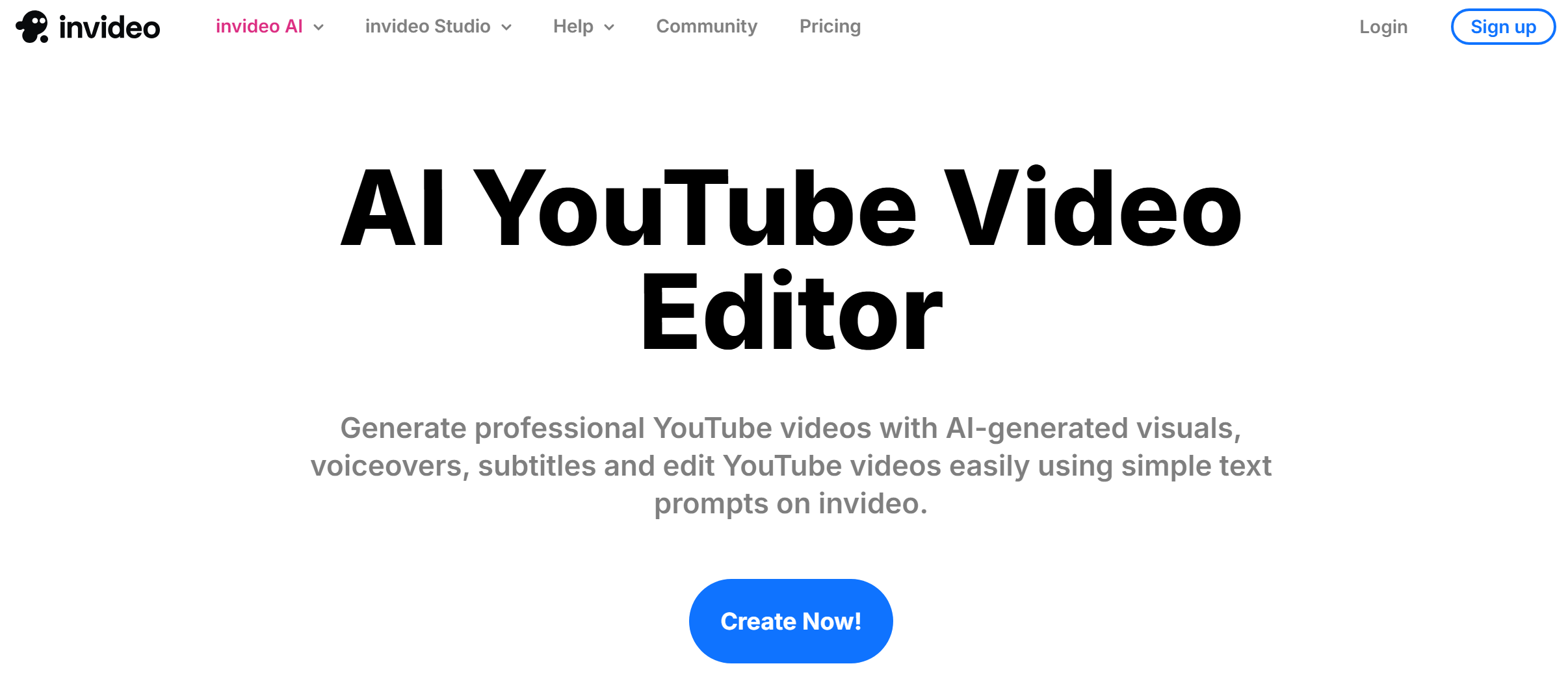 invideo AI website