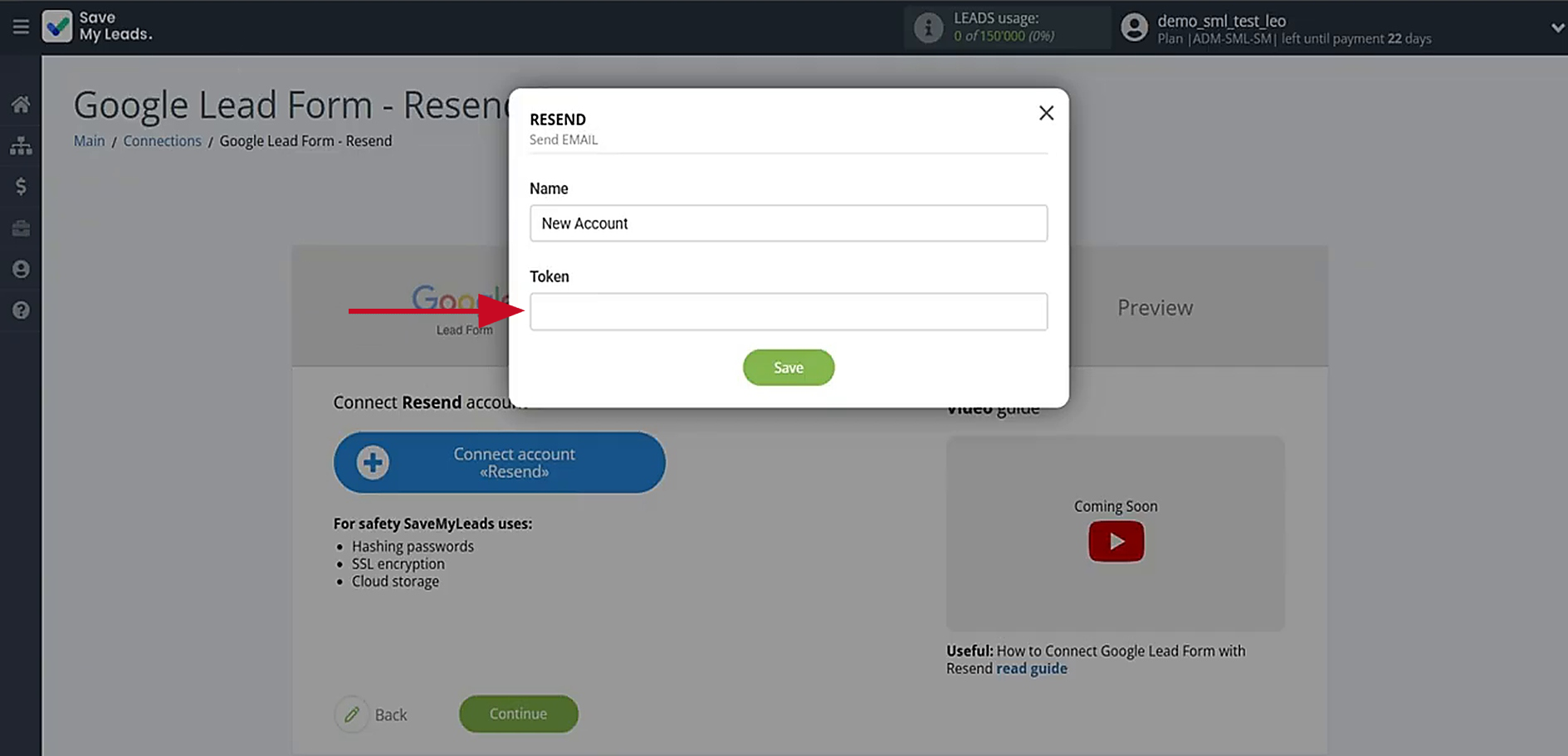 Enter your API token from Resend Enter your API token from Resend