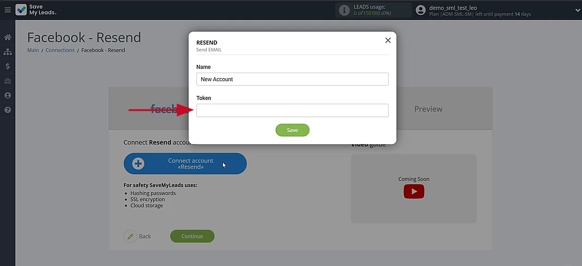 Enter the API token from Resend Enter the API token from Resend
