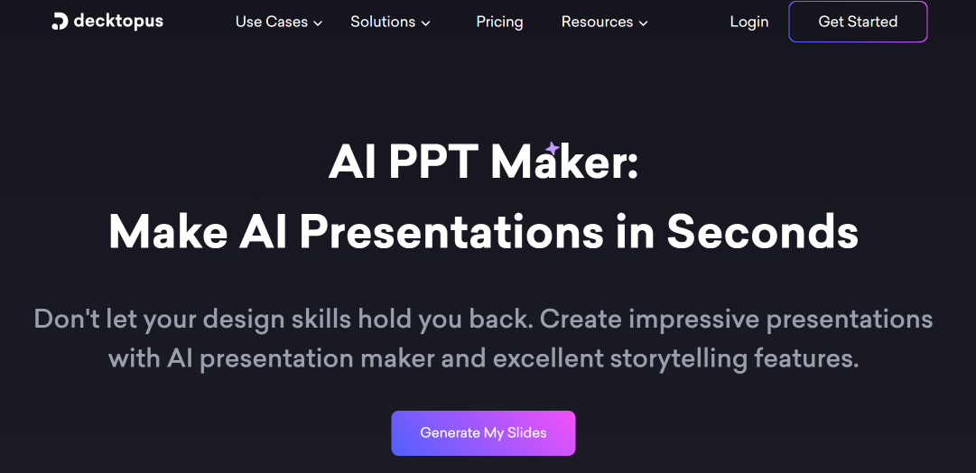 Decktopus AI website Decktopus AI website