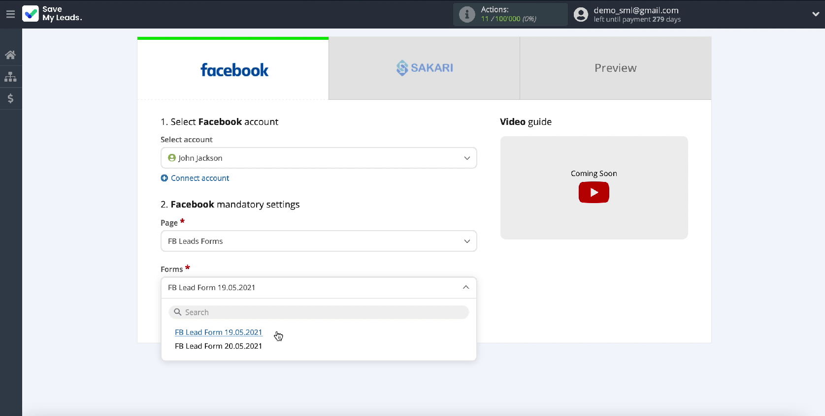 How to Send SMS via Sakari from New Facebook Leads | Specify the forms How to Send SMS via Sakari from New Facebook Leads | Specify the forms