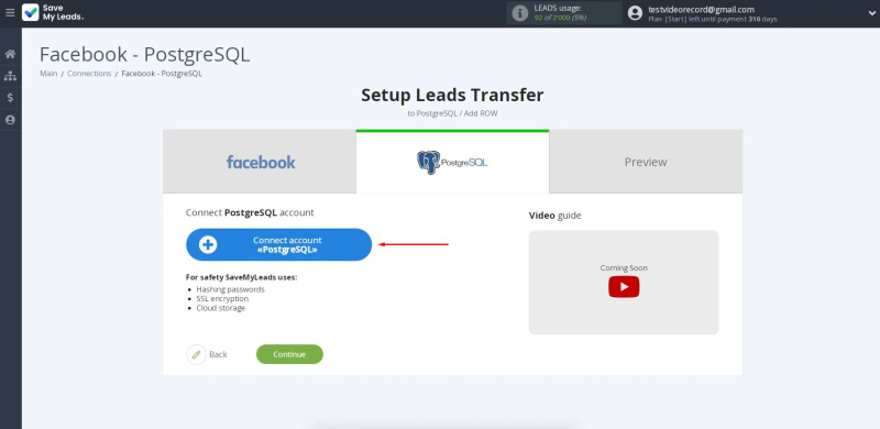 Facebook and PostgreSQL integration | Connect your PostgreSQL account to SaveMyLeads