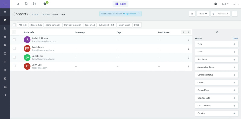 Facebook and AgileCRM integration | Leads copied from Facebook to AgileCRM using SaveMyLeads
