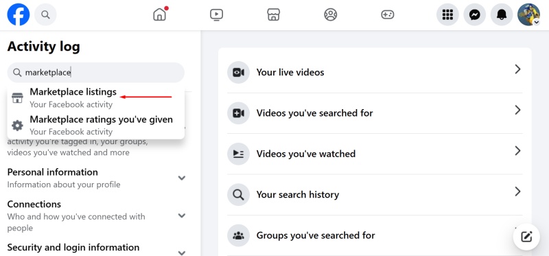 Marketplace listings